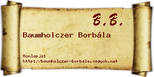 Baumholczer Borbála névjegykártya